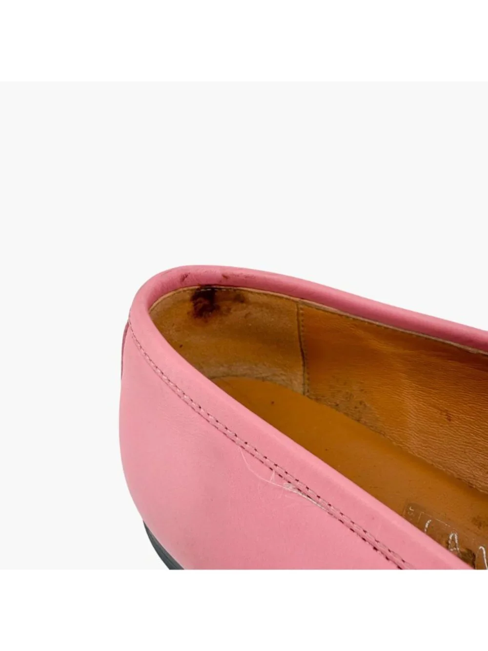 Gucci Jordaan Horsebit Loafers Pink Leather Size 39.5 US 9.5 Women's Flats